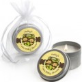 Twin Monkeys Neutral - Candle Tin Personalized Baby Shower Favors