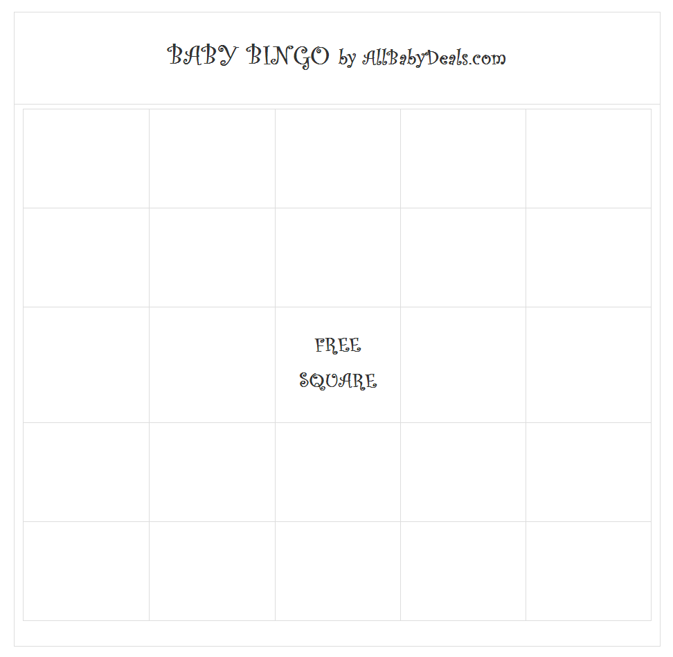 free blank baby bingo template