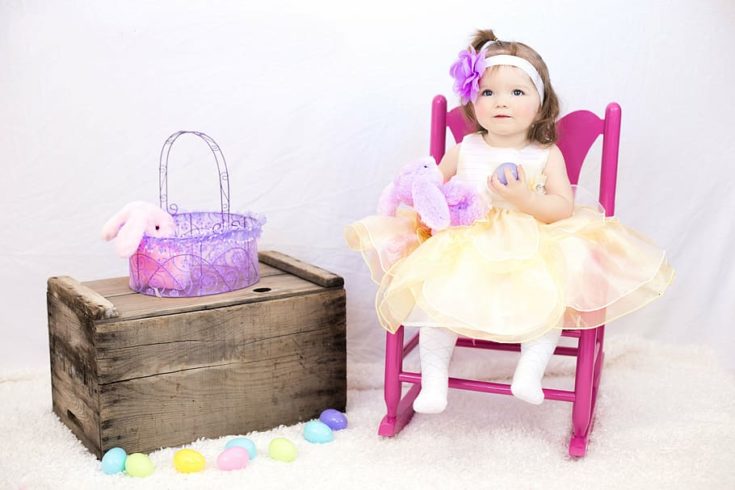 little girl in easter dress